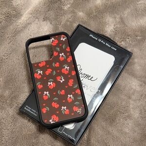 Cherry Design iPhone 15 Pro Max Case - Brown and Red